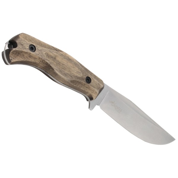Kizlyar Supreme - нож туристический Atlantis AUS-10 Stone Wash Wanut Handle, Leather Sheath - 2